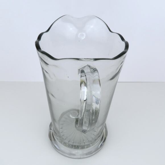 Vtg Indiana Glass Diamond Point Clear Pitcher 52oz Pressed Glass Small Chip - Picture 5 of 13
